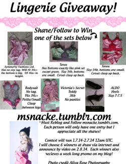 msnacke:  Starting this year off with a giveaway, lingerie and