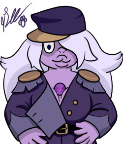 Gems in the 1800′s - Amethyst. Her soldier outfit is radical.