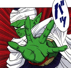 jinzuhikari:  Source picts : Piccolo VS Cell (first form) illustrated