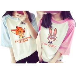 besutobai:    M-2XL Cutie Couple Nick and Judy Loose T-shirt