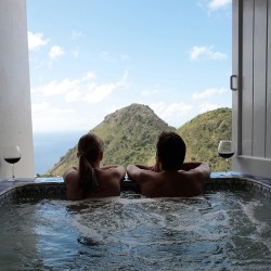 findingmeafter40:  Hot tub, red wine, someone special and paradise.