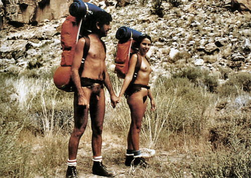 naktivated:  Backpacking naturist couple. 