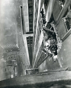 Empire State Building after a B-25 crashed into it, July 1945.