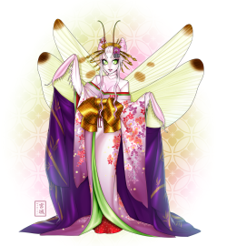 kittycatkissu: Ranko: Oiran Cattleya  Everything is hand-drawn