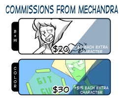 mechandra:  Like my art? Want me to draw your thing? Commission