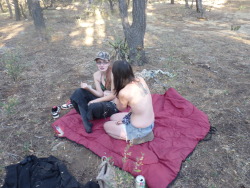 idreamofdilaudid:  high on dilaudid in the forest topless shooting