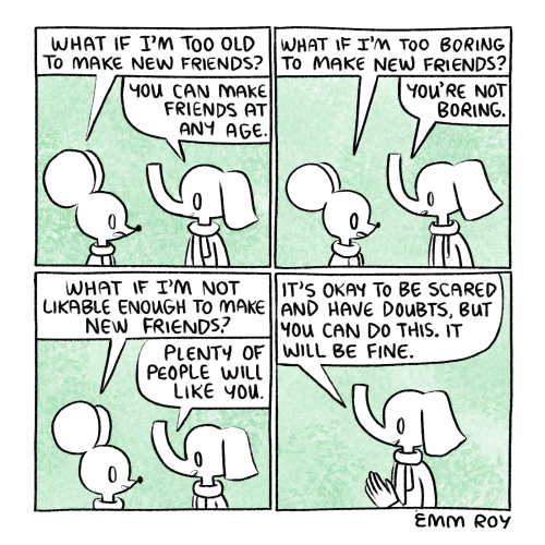 positivedoodles:  [4-panel comic. Panel 1: A mouse asks “What