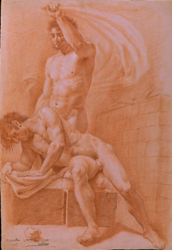 necspenecmetu:  Jose Rodriguez, Two Male Nudes, 1781 