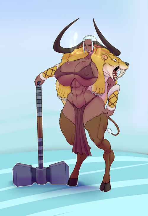 ber00: Lokia ’s commission  Her name is Furel and she is a Elf Cowgirl  She’s from a minotaur clan. Her Mother was a dark elf noble, but after her noble house was eradicated in a house war, she fled and was captured by minotaurs. 