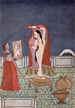 nudiarist:  FINE ART PAINTING Anonymus (India) - After Bathing