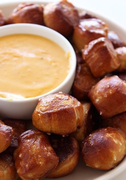 do-not-touch-my-food:  Soft Pretzel Bites with Cheddar Cheese