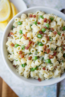 in-my-mouth:  Summer Macaroni Salad with Crispy Pancetta and