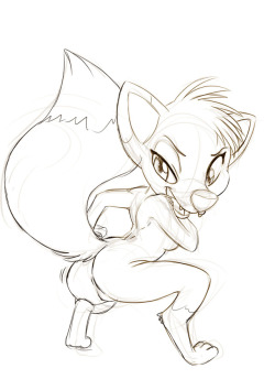  Rita the Fox shaking her booty for a stream sketch request.