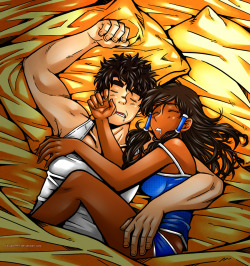 kitsune999:  Headcanon 2: Korra and Bolin usually sleeping sprawled