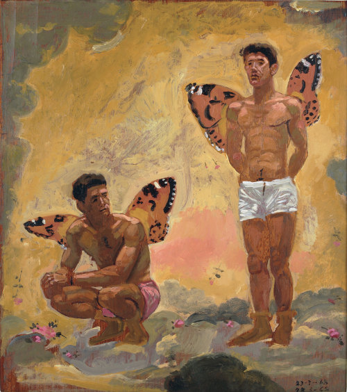beyond-the-pale:Two Men with Butterfly Wings, 1968 - Yannis Tsarouchis