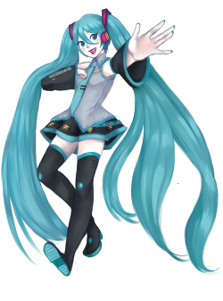 leandraamell:  redrew this piece of official kei work for miku