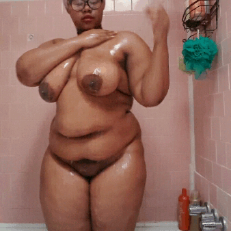 afatblackfairy:  afatblackfairy:  afatblackfairy:  Watch me take a shower and water up my breasts and make them all sudsy! I make my breasts really soapy and play with them in the shower for you. I then smack my ass and wash and touch myself before mastur