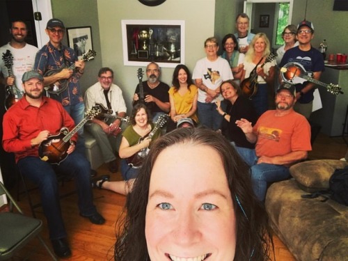 <p>They told me I had to be in the camp photo and I ended up blocking Wayne Alderman with my giant face. Dammit. Sorry, Wayne. I just love this band of misfits more than I can tell you. #nashvillemandolincamp #nashvilleacousticcamps #mandolin #mandolincamp #anneandhollycutclassbuticantbemadatthem (at Fiddlestar)</p>