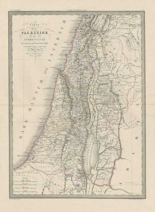 Antique Map of Palestine by Symes, 1800. Nudes & Noises 