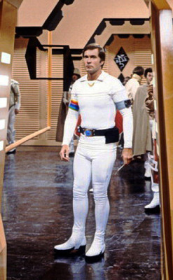 Gil Gerard looking beefy on the set of Buck Rogers in the 25th