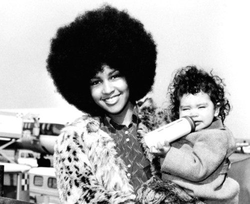 groupiesoutrageously:  Marsha Hunt with daughter Karis Jagger