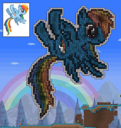 mewitti:  An older Terraria sculpture: Rainbow Dash from MLP,