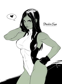 dandon-fuga:  She-Hulk! A sketch I did for one of my dear Patrons