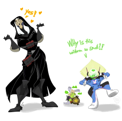 feathers-ruffled:  Head-canon #2: Dom is obsessed with Reaper. 
