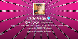 ladyxgaga:  Gaga’s new Twitter header, bio, and icon.