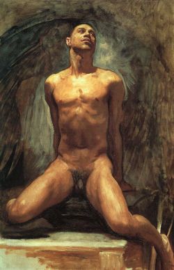gay-erotic-art:  19thcenturyboyfriend:  Nude Study of Thomas