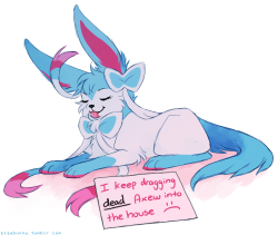 so pokeshaming is a thing i like imagining Sylveon as very cat-like,