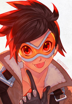 nakanoart:  Fanart of Tracer from Overwatch!   This is also really