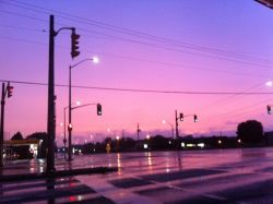 ivoryunknown:  I just drove past this intersection and it’s pouring rain and just look at how eerily beautiful it looks  I want to paint this. I might paint this. Where&rsquo;s my watercolors&hellip;