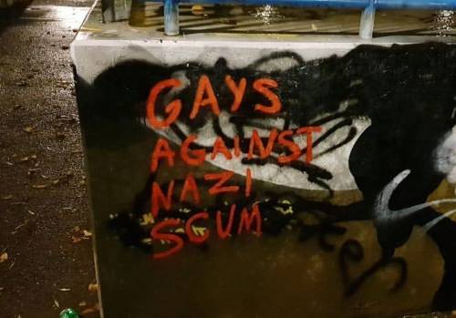 radicalgraff:  “Gays Against Nazi Scum”Seen in Amsterdam