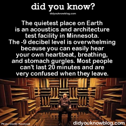 did-you-kno:  The quietest place on Earth is an acoustics and