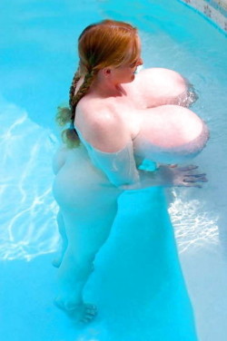 addicted2implants:  Love how those bags float in a pool or hot tub.