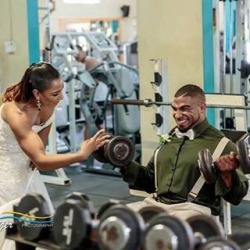 Quincy Winklaar - Post wedding training with his wife.