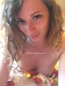 texassunflower10:  Rose petals caress my skin as softly as my