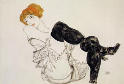 german-expressionists:Egon Schiele, Woman in Black Stockings,