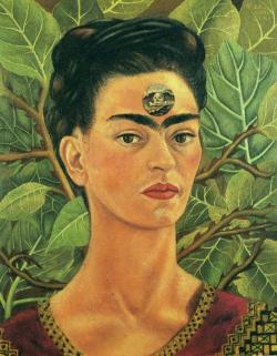 aizobnomragym:  Frida Kahlo “Thinking about Death” 