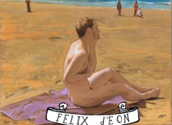felixdeon:  a painting in ink, watercolor, and gouache on paper;