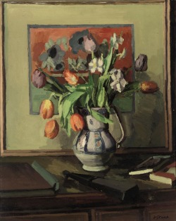 huariqueje:     Still life with tulips and narcissi in a jug