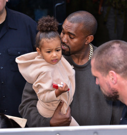 celebritiesofcolor:  North West and Kanye West leave Kanye West