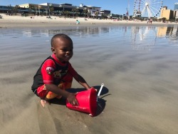 The kids’ first time at a beach. Been bugging me about