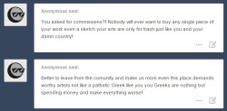 desolationpl:  larsh-the-lone-guard:  â€¦  WTF is with this people?! :O   @larsh-the-lone-guard I hope you realize this is probably just one person spamming with anon, do not listen to bs like this. Anons often go into very hatefull and harmfull ways