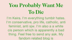 antisjblogdescriptions:  “I’m Keira. I’m everything