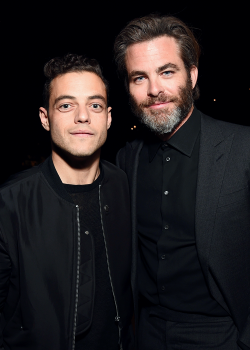 dailychrispine:Rami Malek and Chris Pine attend W Magazine Celebrates