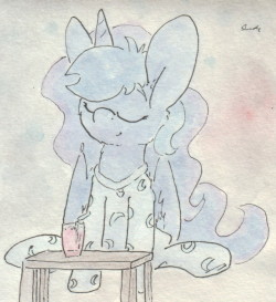 slightlyshade:A bubble drink before the end of her night! ^w^