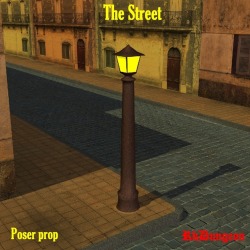 What do you do when you want to roam the streets but need a little class and light? Well get your hands on this brand new Street Prop by Kawecki! Works in Poser 6  and Daz Studio 4.6 ! The Street  http://renderoti.ca/The-Street-Kawecki