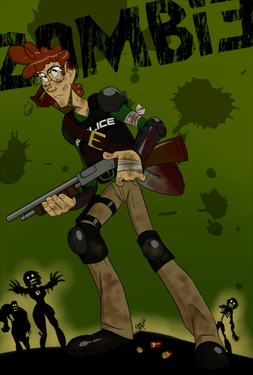 aeolus06:  Zombie Apocalypse Lauren, Giggles and DaveyHappy Halloween!